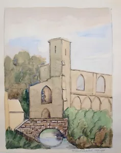 Reverend Henry Balmforth (1890-1977). Aquarell. St Davids Cathedral 1965 - Bild 1 von 3