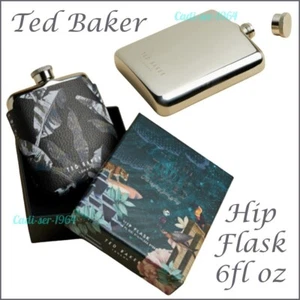 Ted Baker Hip Flask Gift Boxed NEW 6 fl oz Wild & Wolf Truly Gifted - Picture 1 of 12