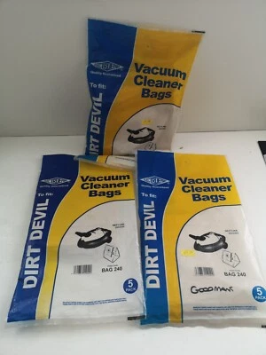 15 x Dirt Devil  Vacuum Cleaner Bags, Neptune DD2302 DD2422 Goodmans 2422 - Image 1 of 3