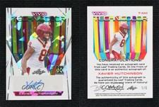 2023 Leaf Vivid Technicolor White Crystal /6 Xavier Hutchinson Rookie Auto RC