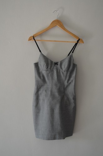 Alexander Wang Mini Abito Donna Pied de Poule Modellato Busto Bodycon Taglia 4 Small