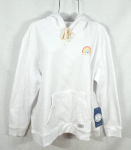 Life is Good Women's Hoodie XXL White Rainbow Pullover Top Blouse NWT - Picture 1 of 8