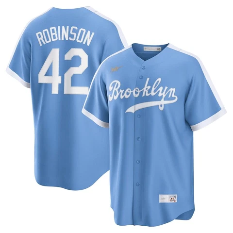Brooklyn Dodgers Jackie Robinson #42 Nike Blue Cooperstown Collection Jersey Cover