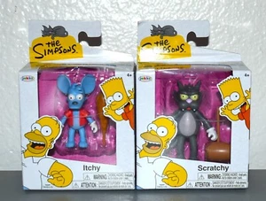 The Simpsons ITCHY & SCRATCHY Figure Toy Set Jakks 2,5” NUOVO - Foto 1 di 2