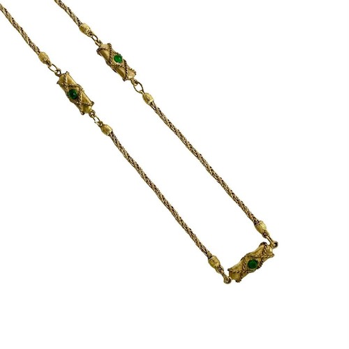 Collana CHANEL GP Gripoa catena ciondolo oro 77 5 cm rosso verde accessorio donna