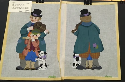 Needlepoint 2 вручную расписанные холсты Christmas Carolers новый винтажный на DeDe 12 X 9 - Изображение 1 из 4