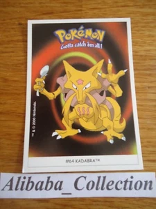 POKEMON dunkin boomer trading card sticker 2000 Carte # 64 KADABRA NINTENDO - Picture 1 of 1