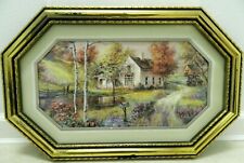 Vintage Signed  LEE K PARKINSON Art Print with ART DECO SYROCO Frame MADE IN USA