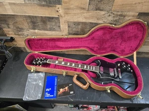 2014 Gibson SG Standard 24 Ebony, 24 Fret Guitar, Limited Edition, W/Ohsc 7.6 Lb - Picture 1 of 15