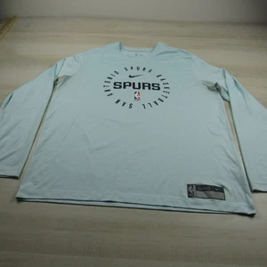 San Antonio Spurs Shirt Mens Extra Large Blue Nike Tee NBA Long Sleeve *Read - Photo 1/12