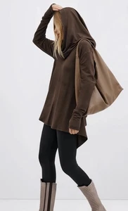 Marcella NYC Firenze Hoodie Espresso braun Stretch Tunika 1x getragen SMALL 4-6 128 $ - Bild 1 von 13