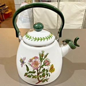 Portmeirion Wasserkocher Blumen Emaille Botanischer Garten grüner Griff EUC - Bild 1 von 5