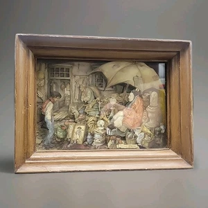 Anton Pieck Flea Market 3-D paper cutout 7.5"x5.75" - Picture 1 of 4