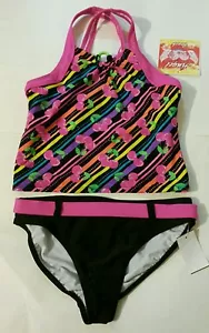¡Nuevo! Traje de baño tankini multiimpresión para niñas Angel Beach de 2 piezas talla 14 - Imagen 1 de 7