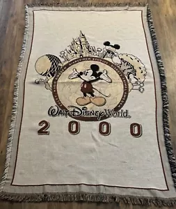 Vintage Disney World Mickey Mouse Tapestry Throw Blanket 2000 Epcot MGM Studios - Picture 1 of 14