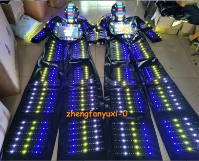 Robot LED RGB Zanco Disfraz Casco Control Remoto Brillante Traje Fiesta Rendimiento Ropa Foto 1 de 4