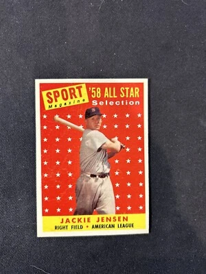 Beautiful pack fresh 1958 Topps  Est NM #489 Jackie Jensen all star - Image 1 of 2