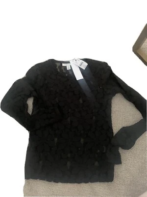 NUEVO CON ETIQUETAS TOPSHOP TOP FLORAL TRANSPARENTE DE ENCAJE NEGRO 2 PRECIO DE VENTA SUGERIDO POR EL FABRICANTE $40 Foto 1 de 4