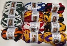 Red Heart Boutique Sashay Team Spirit Yarn Lot, Lot of 12 Skeins, Mixed Colors