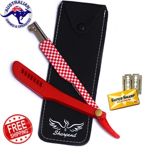 Professional Red razors Barber Salon Straight Cut Throat Shaving Razor Blade - Picture 1 of 6