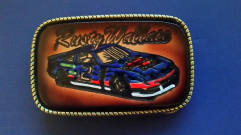 RUSTY WALLACE "VINTAGE" #2 Leather buckle - USA Cover