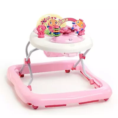 Baby Walker & Activity Station Adjustable 3 Positions Toy Sound Music Girl Pink • 48.28$