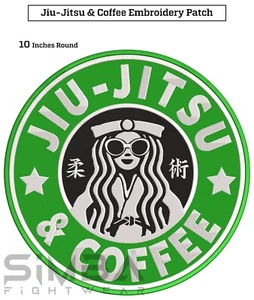 Coffee BJJ Gi Kimono Patches Embroidery BJJ Patches Grapplers BJJ Patches - Picture 1 of 4