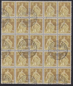 SCHWEIZ - 1908 SITZENDE HELVETIA Mi. 110 - DEKORATIVE 25 BLOCK !! - used - Picture 1 of 2