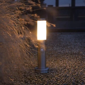 Modern Bollard Garden Lamp Post Stainless Steel With PIR Motion Sensor - Picture 1 of 4