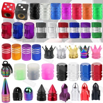 4 Pcs Tyre Valve Caps Stems Wheel Tire Truck Cover Bike Screw Motorbike Dust Air - Image 1 of 4