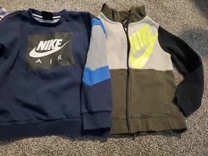  NIKE BOYS HOODed FULL ZIP Up JACKET Hopdie SZ Youth Small Medium AIR Sweatshirt - Picture 1 of 11