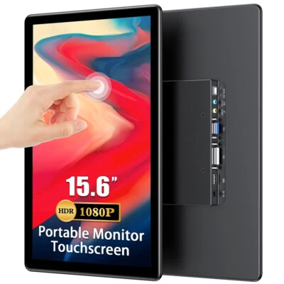 UPERFECT 15,6" Touchscreen Monitor Tragbarer Monitor HDMI DVI VGA PC Bildschirm - Bild 1 von 4
