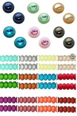 EU POLARIS PERLEN  RONDELLE  RIVOLI mit SWAROVSKI  KRISTALLEN SCHMUCK /1111 - Bild 1 von 4