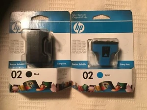 HP Photosmart #02 ink cartridges Black and Cyan Blue - Zdjęcie 1 z 2