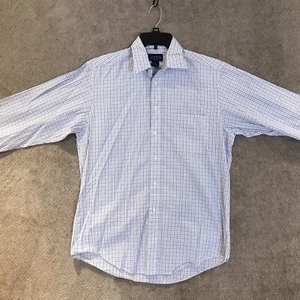 Club Room Long Sleeve Men's Collared Regular Fit Shirt Size 15.5 34/35 Blue - Picture 1 of 12