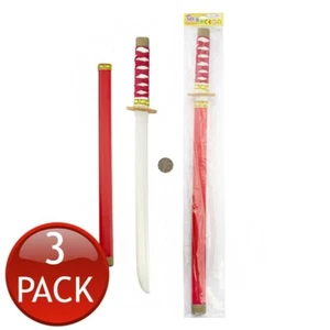 3 x Kids Plastic Ninja Sword Weapon Toy Play Pretend Costume Accessory Boys Toys - Picture 1 of 9