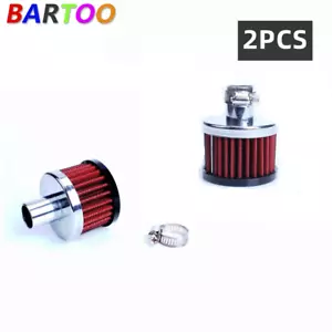 Filter Crankcase Breather Clamp On Round Chrome 3/4 in inlet 2Pcs - Foto 1 di 8