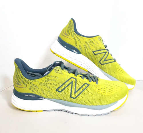 Scarpe da corsa New Balance da uomo in schiuma fresca gialle grigio oceano profondo larghe 11 5