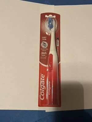 2 Colgate 360 Sonic Optic White Battery Operated Toothbrushes Red/White Soft - Image 1 of 3