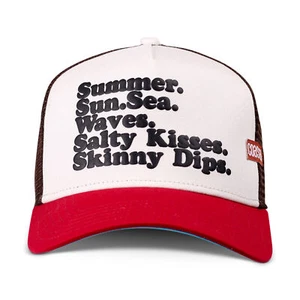 Coastal HFT Summer Sea Sand Trucker Cap Stone/Red Basecap Meshcap Beach Saying - Picture 1 of 3