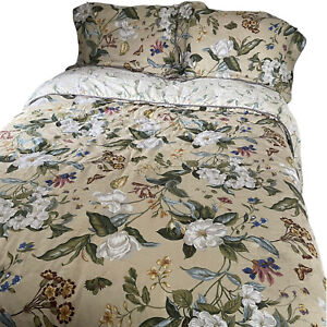 Waverly Garden Images Williamsburg Magnolia Floral Comforter Bed Spread 2 Shams