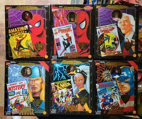 1998 Marvel Comics Famous Cover Series Lot Of 6 Action Figures NEW SEALED Cover
