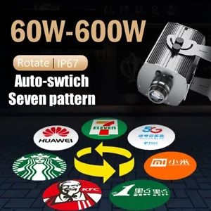 60W-600W Custom 7 Logo Waterproof AD Sign Auto-swtich Rotate LED Gobo Projector - Picture 1 of 31