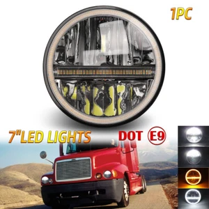 DOT 7inch For Freightliner Century Class Round Halo DRL Led Headlight Hi-Lo Beam - Bild 1 von 12