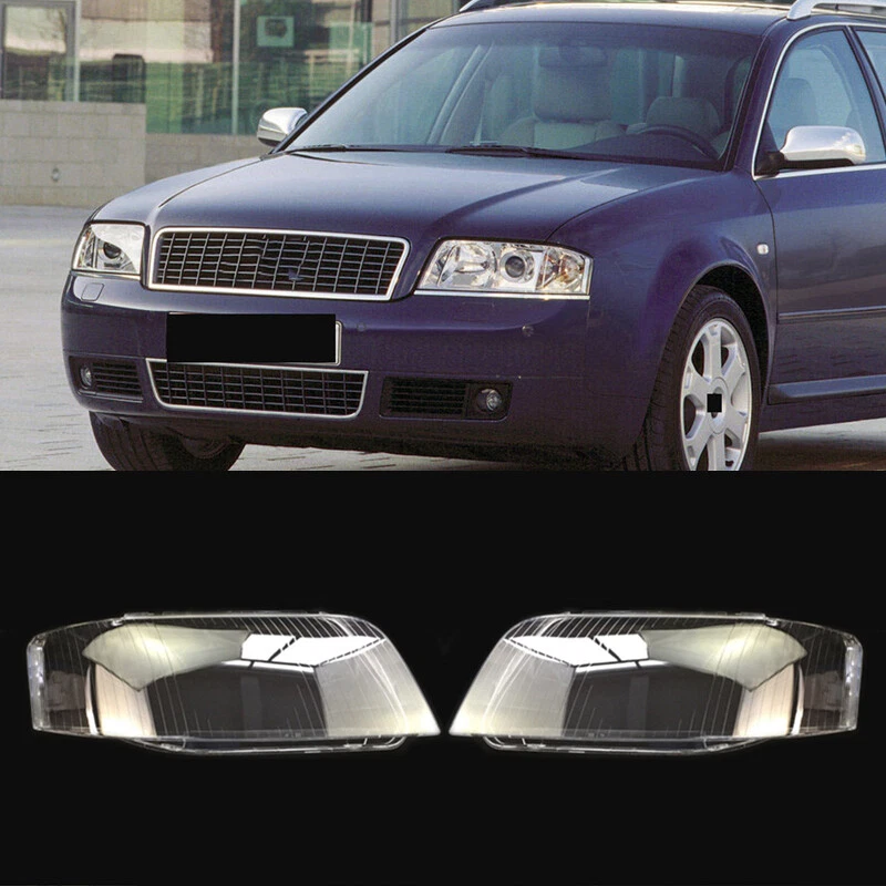 Left Right Side Transparent Headlight Lens Shell Fit For Audi A6 S6 2002-2004 - Imagem 1 de 4
