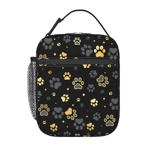 Golden Dogs Animal Paws Lunch Bag Insulated Portable Reusable Lunch Box With ... - Picture 1 of 8