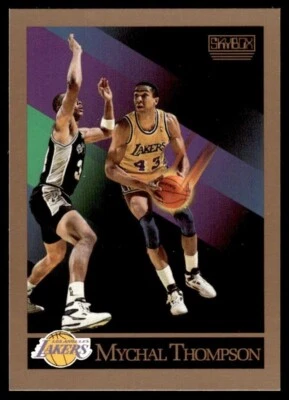 1990 SKYBOX NBA Basketball Card #141 😎 MYCHAL THOMPSON, Los Angeles Lakers 🏀 - Image 1 of 2