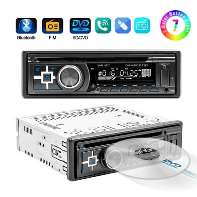 Autoradio Bluetooth Freisprecheinrichtung USB FM AUX-IN MP3 1DIN DVD CD TF AM BT - Bild 1 von 4