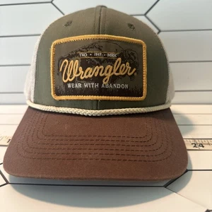 Wrangler Trucker Hat Patch Rope Rare HTF Wear With Abandon Buffalo - Picture 1 of 13