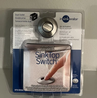 Interruptor de fregadero InSinkErator eliminación de basura STS-00SN níquel satinado salida doble - Imagen 1 de 4